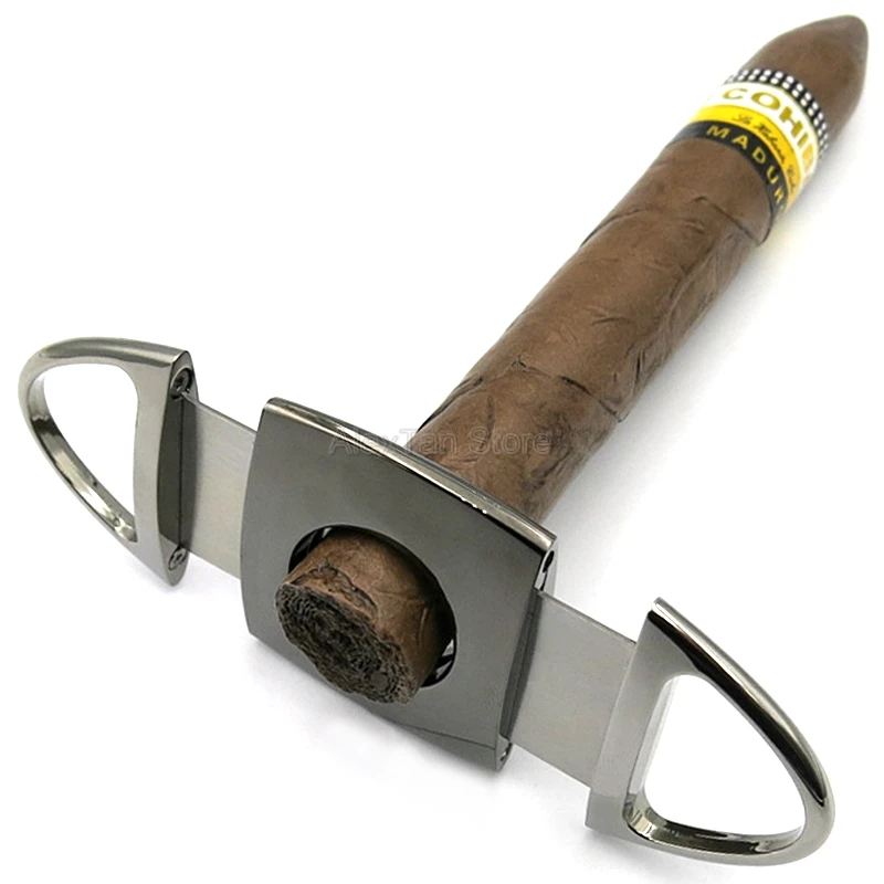 COHIBA черная металлическая ветрозащитная Зажигалка для сигар 3 фонарь