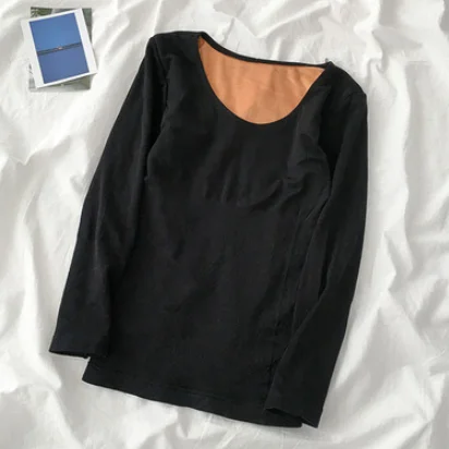 2020 женская зимняя футболка тонкие теплые плотные бархатные футболки Женская