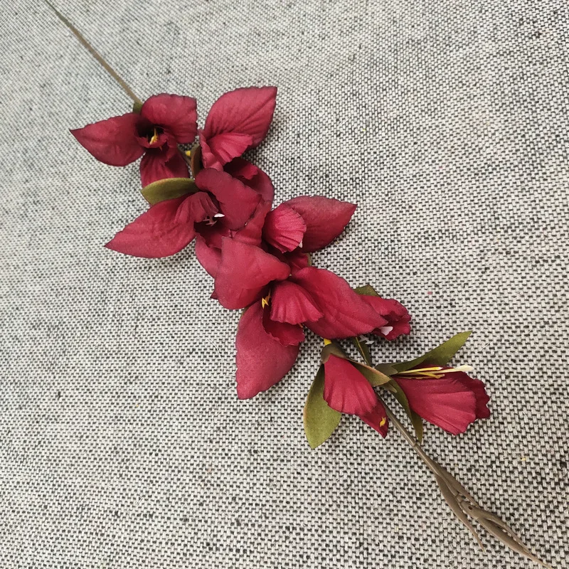 JAROWN Artificial Flower Gladiolus Orchid Flower Silk Single Flowers Branch Wedding Home Hotel Decor DIY Flower Arrangement Materials (6)