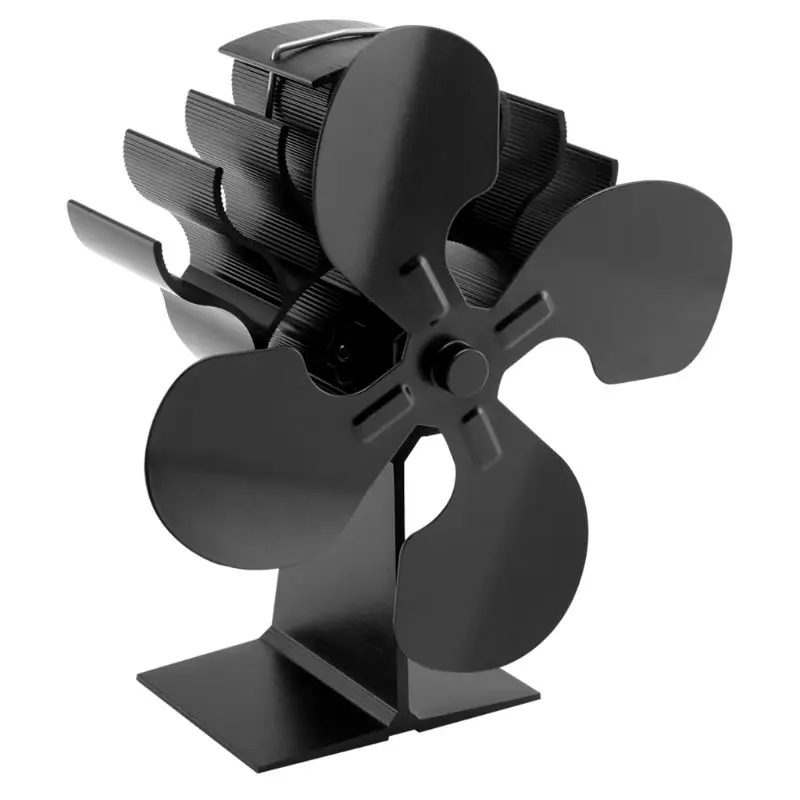 

4 Blades Fireplace Stove Fan Heat Powered Saving Silent Ecofan for Wood Burner Q1JB