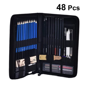 

48PCS Great Drawing Pencils Kit Pencil Stationery Reliable Sketch Tool Set for Children Students