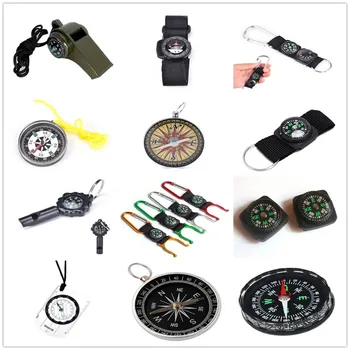 

1PCS Key Chain Mini Compass Outdoor Camping Hiking Finding Way Hiker Navigator Utility Gear Survival Keychain Compass Tool