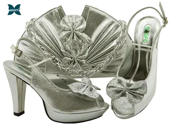 

Newest Fashion Italian design Women Shoe and Purse Set In African Matching Shoes and Bag Set Nigerian Wedding Super high heel