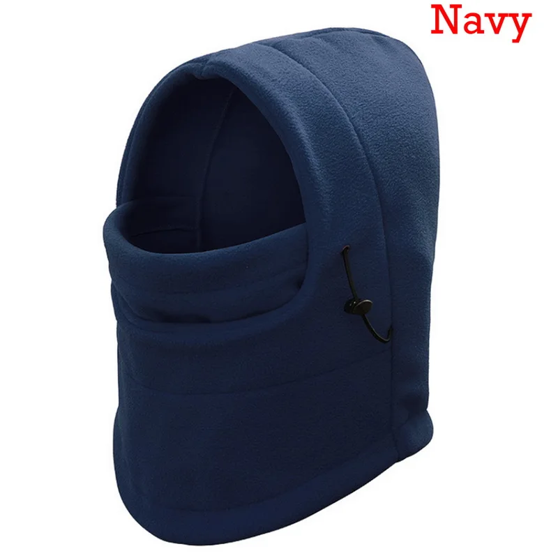 Зимние шапки для мужчин, 6 в 1, теплая Балаклава, шарф, шапка с капюшоном, маска, шлем, новинка, спортивная шапка для верховой езды, gorras para hombre - Цвет: navy