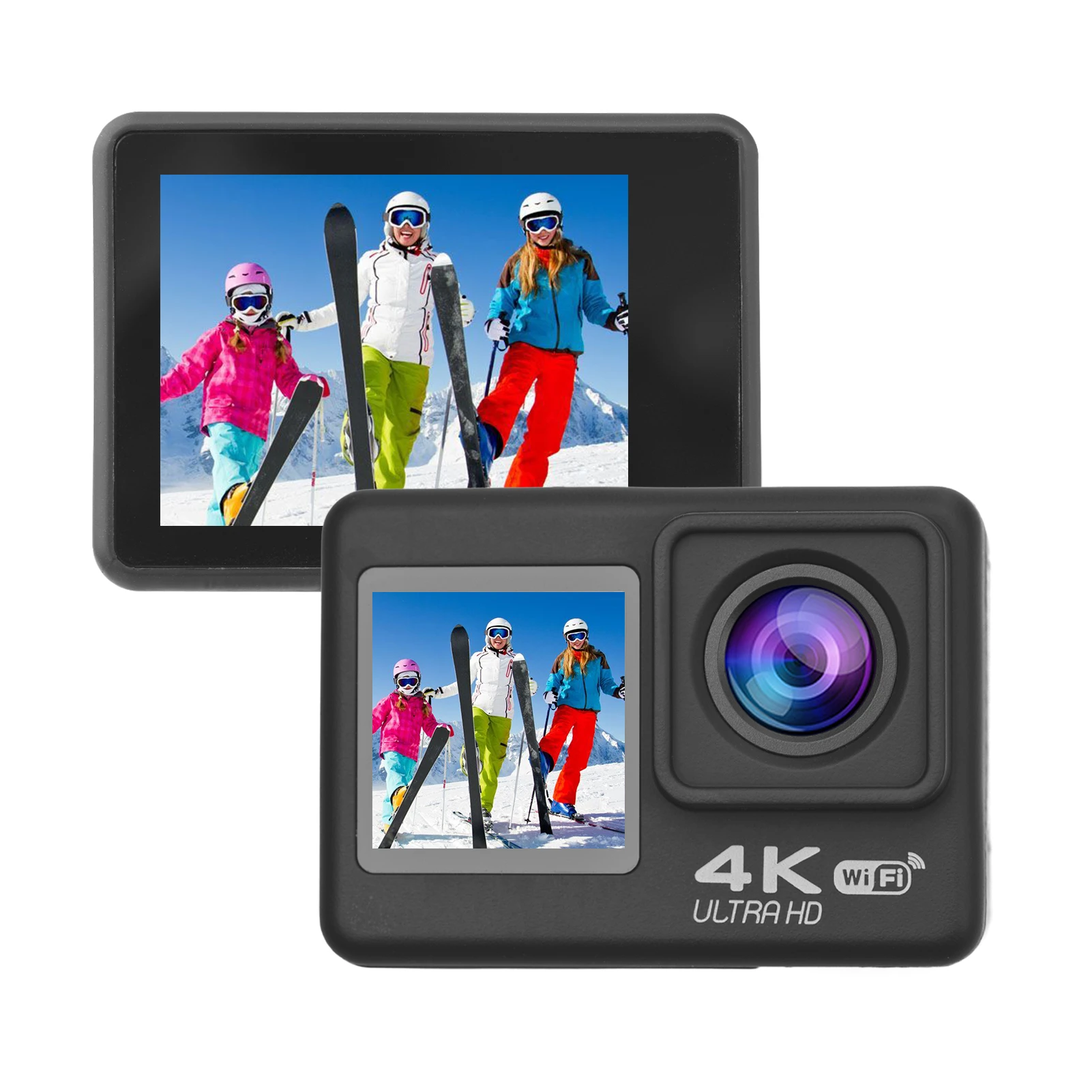 4K60FPS Ultra High Definition WiFi Action Camera Dual Screen 170° Wide Angle 30 Meters Waterproof with Remote Control Battery hunting camcorder