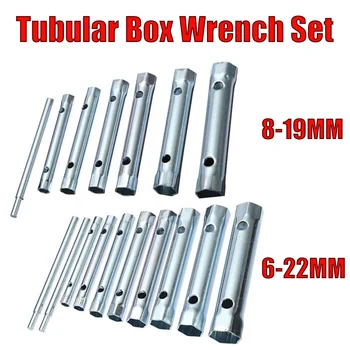 

7Pcs 8-19mm/10pcs 6-22mm Metric Tubular Box Wrench Set Tube Bar Spark Plug