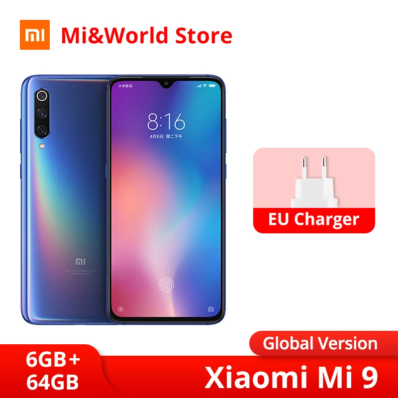 Global Version Xiaomi Mi 9 Smartphone MI9 6GB 64GB Snapdragon 855 Octa Core 6.39" Screen 48MP Tiple Cameras OTA NFC Mobile Phone