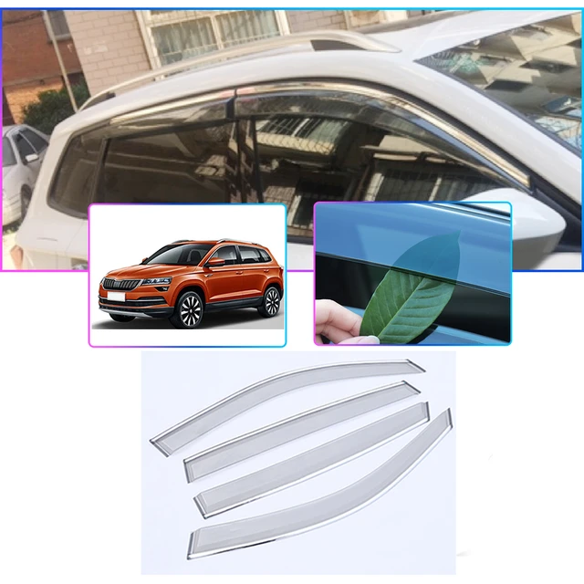 Visières de fenêtre de voiture pour SKvocation KAROQ, pare-soleil,  pare-pluie, déflecteurs de vent, style de voiture, fumée, 2018, 2019, 4  pièces - AliExpress