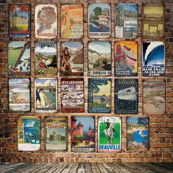 

[ Mike86 ] France DREUX NEW YORK LINE Travel Holiday Metal Sign Retro Iron Painting Playmouth Holiday Poster 20*30 CM LT-1846
