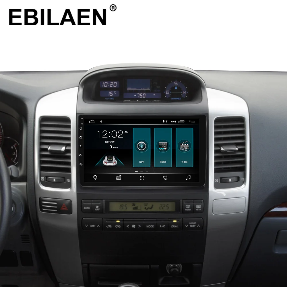 Дешево YUEMAIN Автомобильный мультимедийный плеер 2Din 8,1 android магнитофон Стерео font b gps b font для Toyota Land Cruiser prado 120 2004 2009 9 дюйм радио