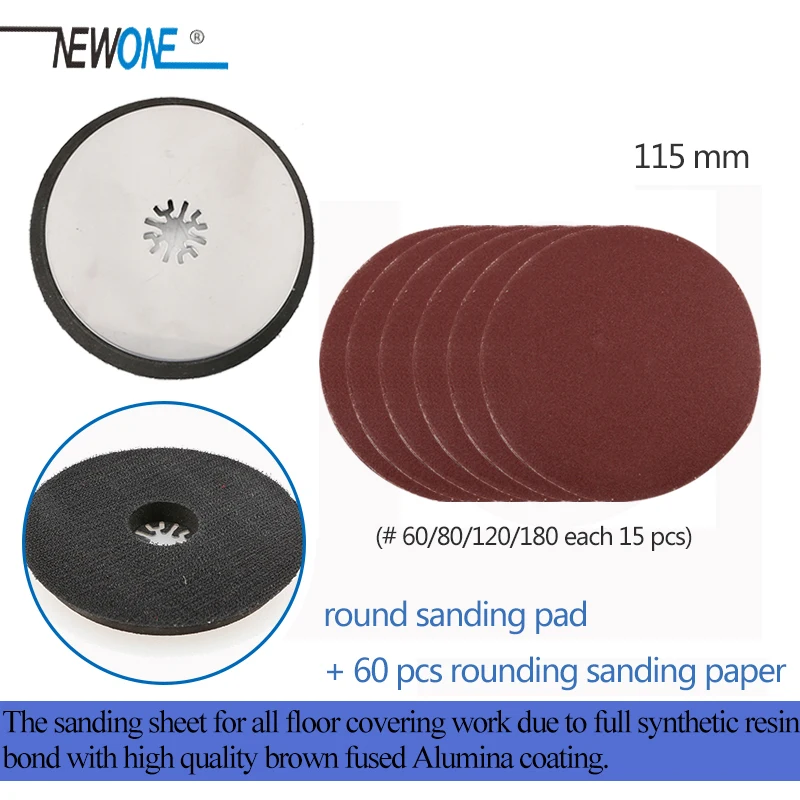 round sanding pad+60 pcs round sanding paper 