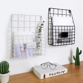 

Grid Hanging Rack Newspaper Magazine Container Home Office Storage Basket Wall Decoration 2020 NEW