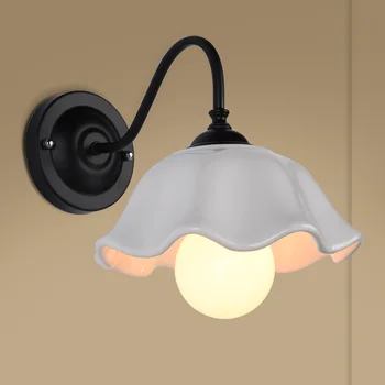 

Glass Wall Lamp Indoor Night Lighting Bedroom Bedside Vintage etro Creative Black/White Modern Decorative Stair Light