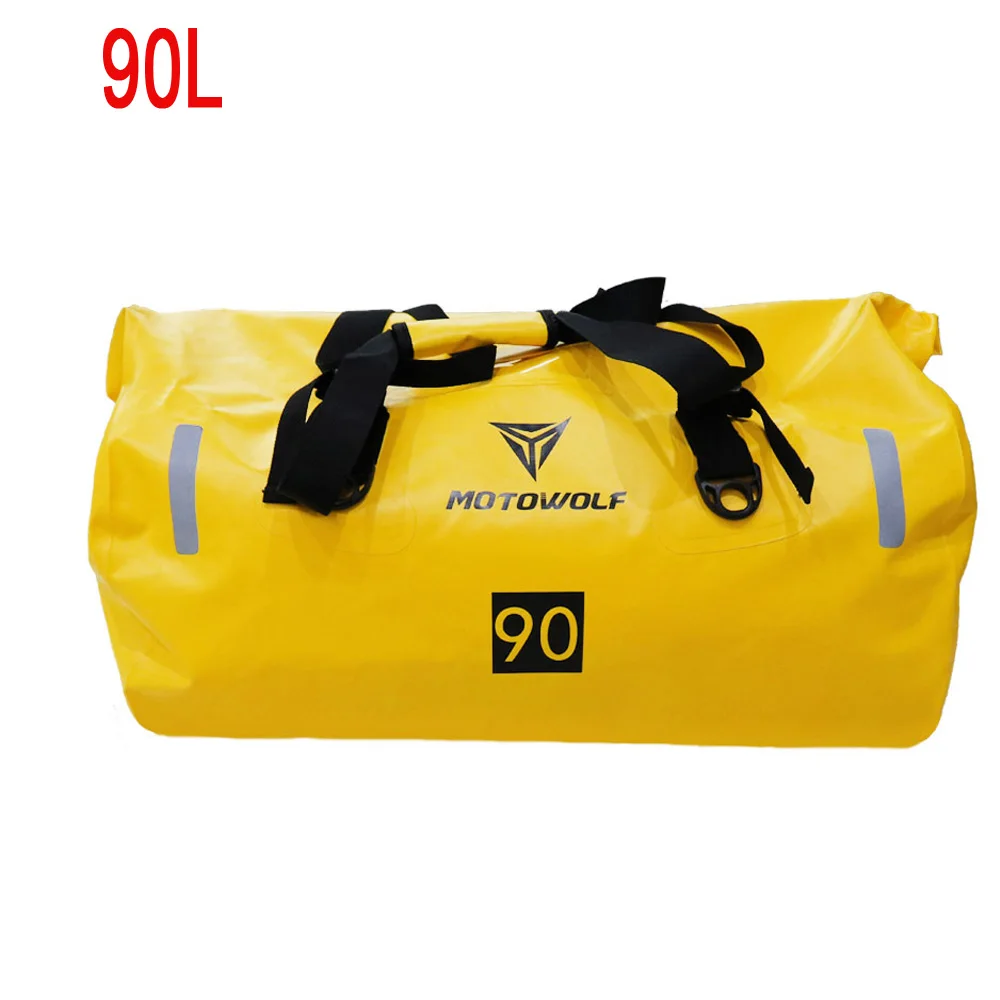 40L 66L 80L 90L Motorcycle Bag Car Waterproof Storage Pack Outdoor Travel Large Capacity Bags 2019New Shoulder Bag Saddle bag - Название цвета: 90L Orange