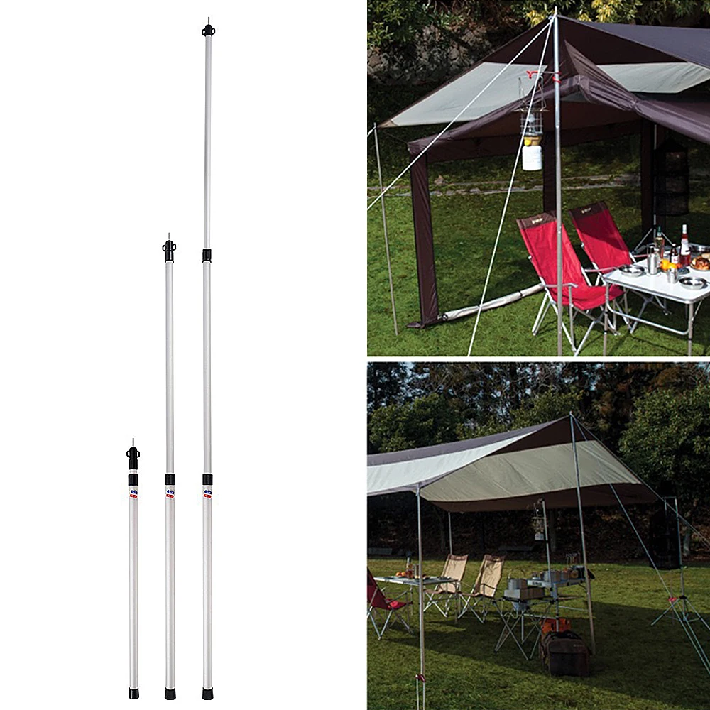 Camping Tent Pole Adjustable Tent Support Rods Beach Shelter Tarp