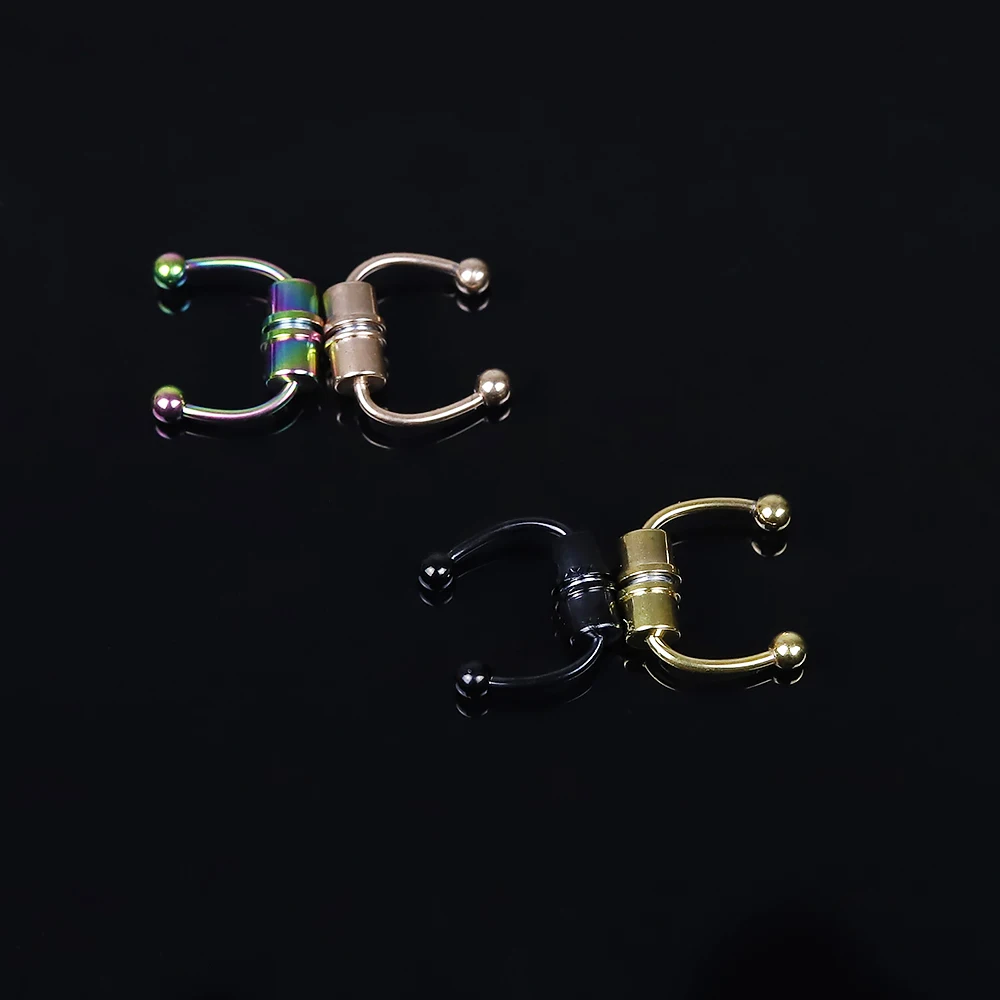 Fake Nose Ring Hoop Nose Septum Rings Stainless Steel Magnet Nose Punk Fake Piercing Body Jewelry Hip Hop Rock Ear clip Jewelry