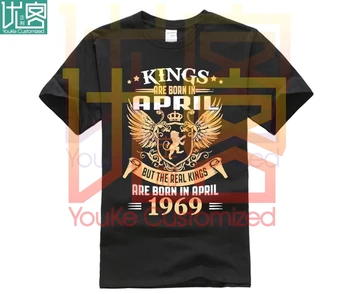 

Print Nice T Shirt Man Round Neck Kings Legends Are Born In April 1969 T Shirt For Men Streetwear T-Shirt Standard Clever