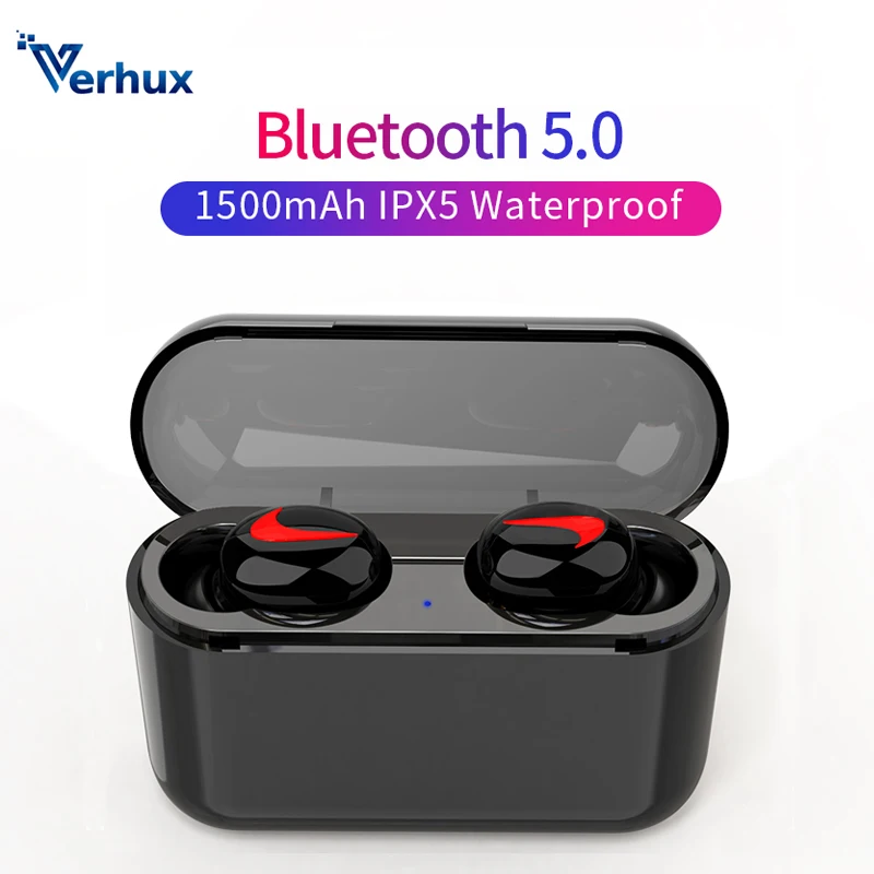 

Bluetooth Earphones 5.0 HBQ Wireless Headphones Blutooth Headset Sport Earbuds Stereo Handsfree Headphone With Mic Charging Box
