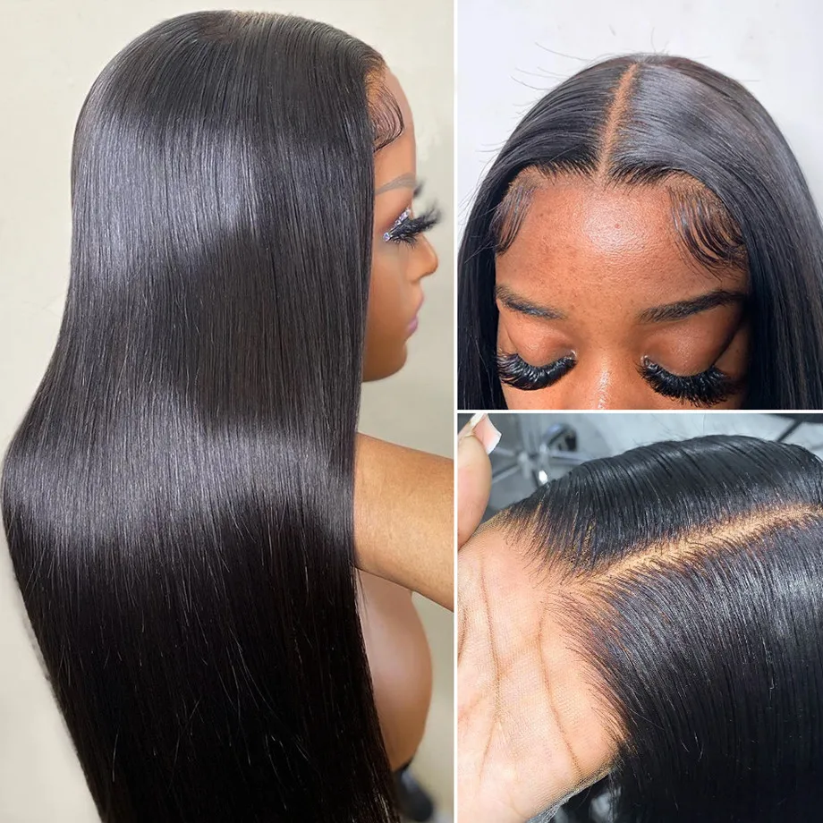 Straight Lace Front Human Hair Wigs for Women 30 40 Inch Brazilian Natural Hd Glueless Full Transparent 13x4 Lace Frontal Wig