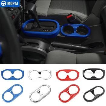 

MOPAI Car Front & Rear Cup Holder Cover Trim Sticker for Jeep Wrangler JK 2007-2010 Interior Decoration Car Accessories Styling