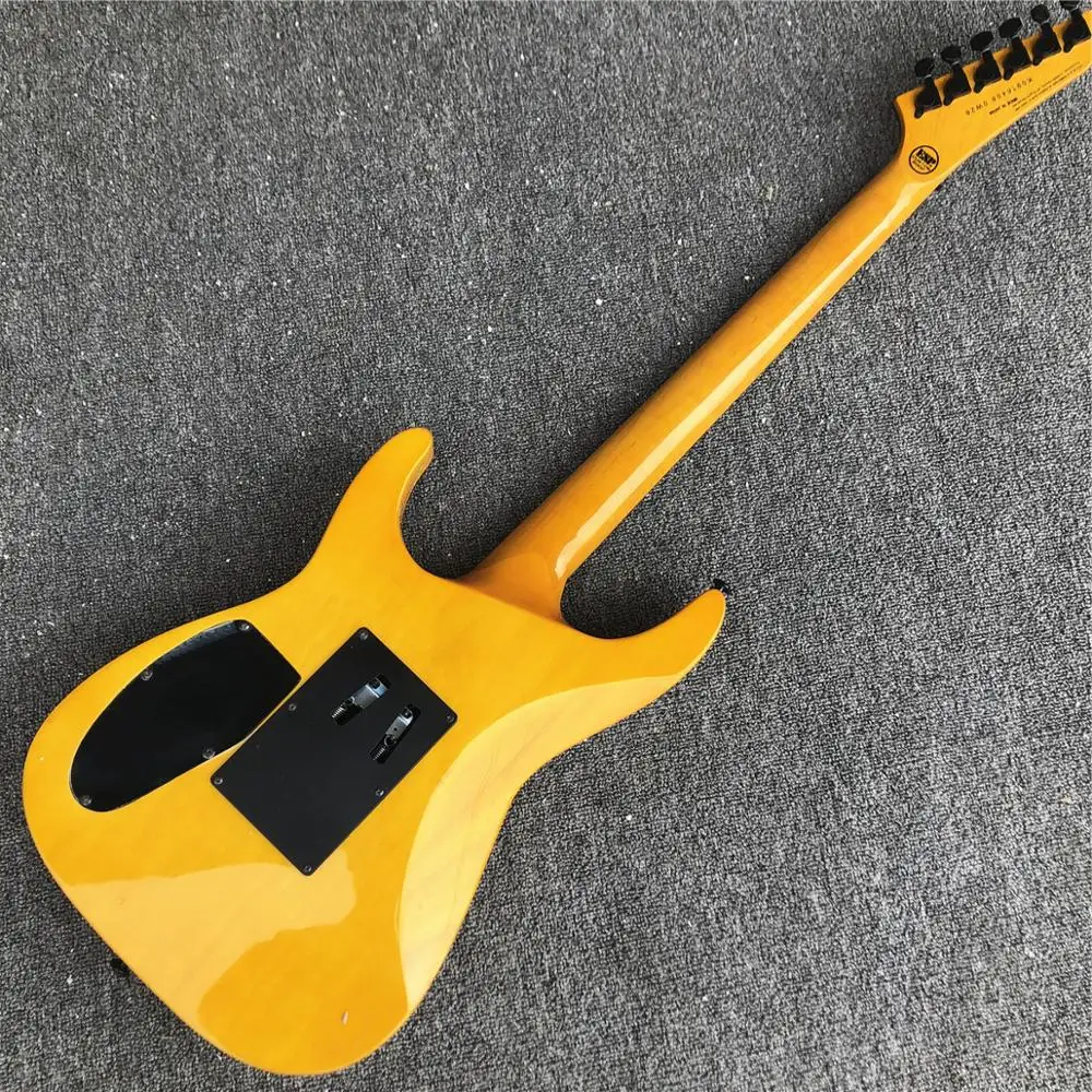 Желтый KH-2 Ouija Kirk Hammett Cynthia электрогитара, луна и звезды инкрустация ES гитара a, кленовый гриф