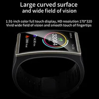 DM12 1.91"HD 2.5D Curved Screen Smart Bracelet IP68 Wateroroof Heart Rate Blood Pressure Monitor Smart Watch Fitness Tracker Men 2