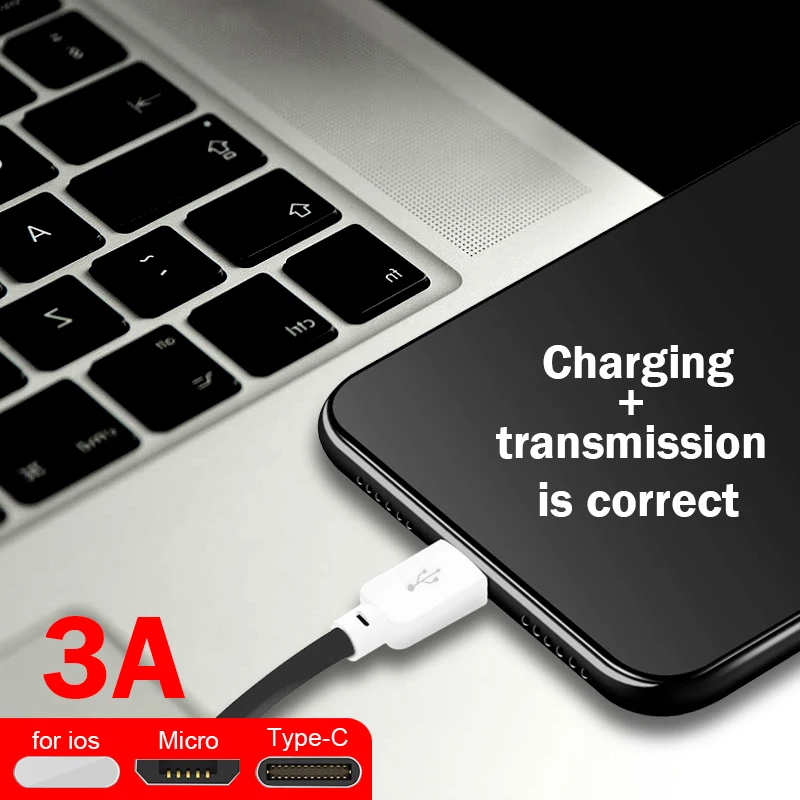 YH27 USB кабель для быстрой зарядки для iOS 1 м USB кабель для зарядки и передачи данных type-C Micro USB Мобильный телефон 3A Android супер зарядное устройство