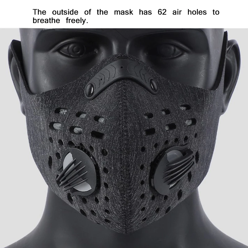 

Coronavirus Dust Mask Activated Carbon With Filter Anti-Pollution Cycling Sport Bicycle MTB Bike Face Mask
