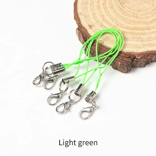 Light green 500pcs 500 шт цветные застежки для лобстера, шнурок для сотового телефона, Лариат, мобильные ремни, очаровательные нейлоновые брелоки, цепочка для ключей, подвеска для рукоделия - Цвет: Light green 500pcs