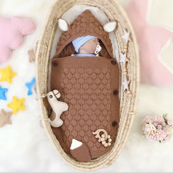 

Newborn Baby Boy Girl Cute Sculpt Envelope Type Sleeping Bag Clothes Infant Boy Girl Hold Blanket Pure Color Sleeping Bag
