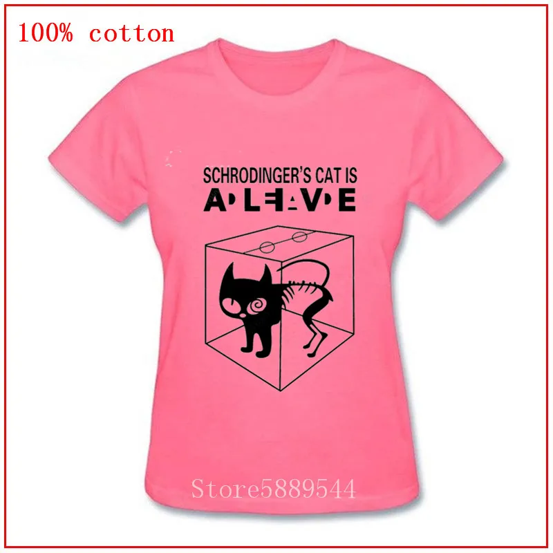Футболка с рисунком кошки Sheldon Cooper Schrodinger's Cat футболка из мультфильма для женщин