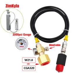 SodaStream Soda Club Maker Fizzy Drink Water CO2 Hose 1.5M Adapter Adaptor Tr21-4 to Large CGA320 or W21.8 Carbon Dioxide Tank