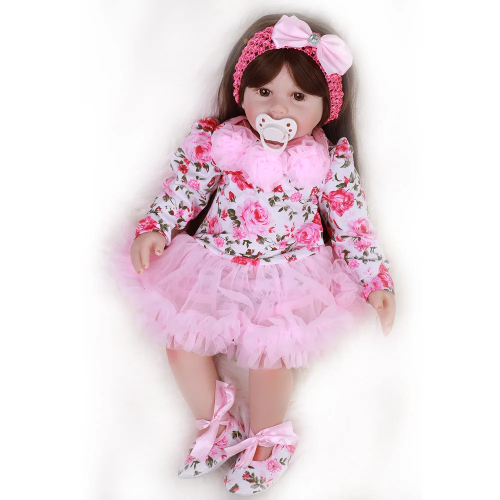Pickwoo 24''57cm bebes кукла-Реборн, кукла для маленькой девочки, мягкий силиконовый хлопок, Boneca reborn Brinquedo, подарки на день детей, игрушки, plamate