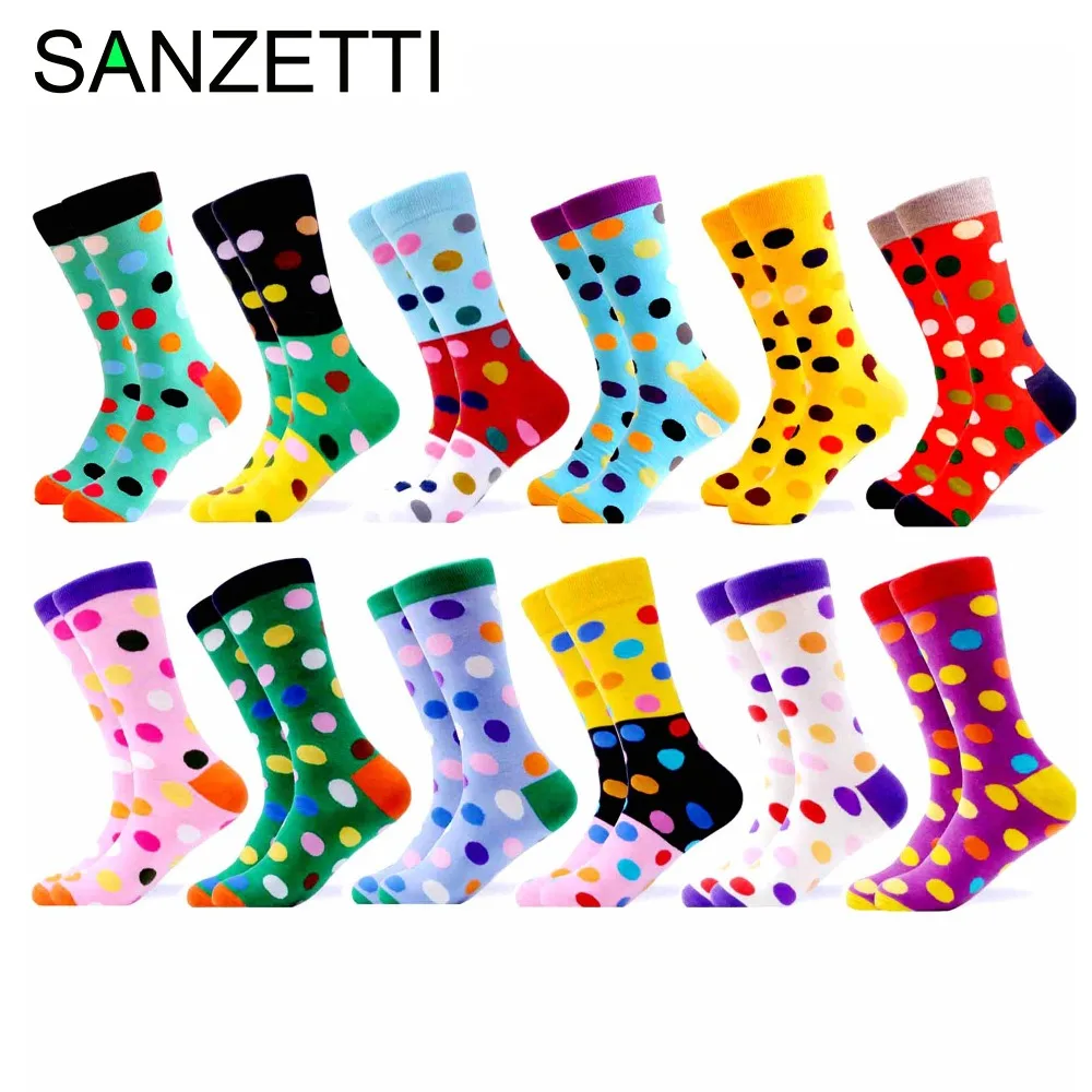 SANZETTI 3 пар/лот Мужская мода чесаный хлопок носки яркие красочные носки забавная Новинка астронавт Мужской платье Свадебные носки