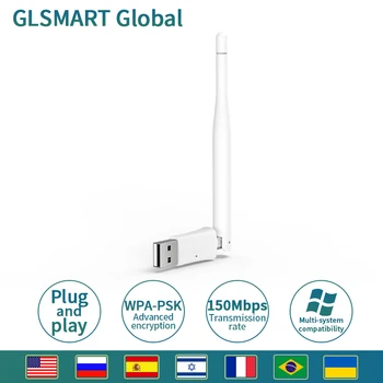 

GLSMART GLW311MA Wireless USB Adapte 150Mbps High Gain Network Adaptor Pulg&Play Supports Laptop WIFI Network Card