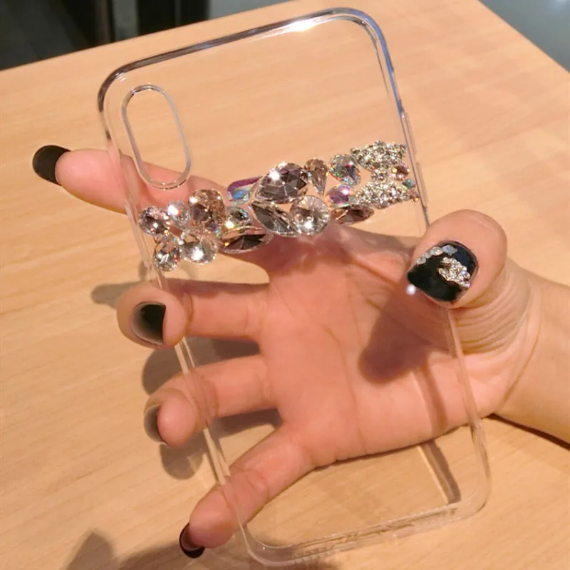 

Glass Stone Transparent Case For Samsung Galaxy note 10 10+ 10plus Phone Cases Clear Soft Acylic Telefon Kilifi Funda Coque
