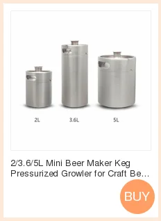 2/3.6/5L Mini Beer Maker Keg Pressurized Growler for Craft Beer Dispenser System Home Brew Beer Brewing Stainless Steel