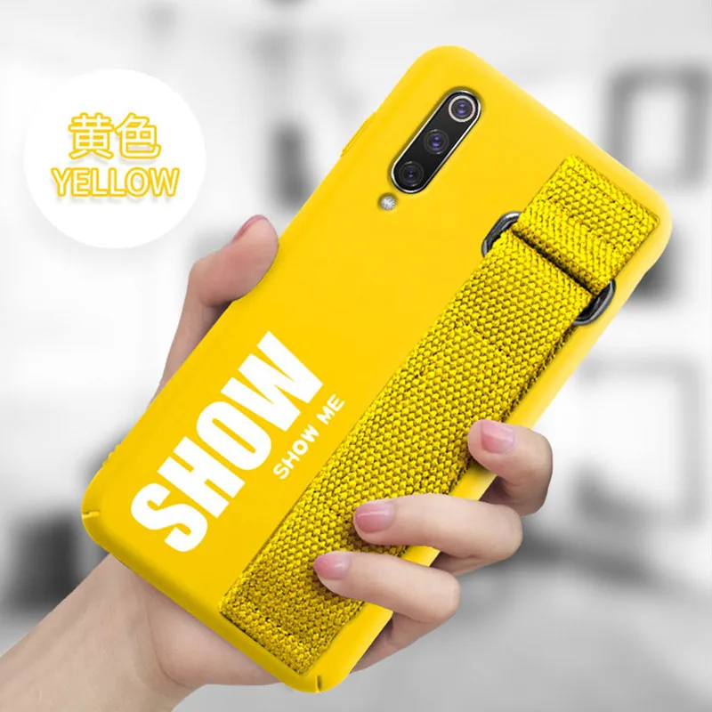 Мягкий чехол из ТПУ для Xiaomi mi 9 SE mi 9, чехол с ремешком на запястье для Xiaomi mi 8 SE mi 8 Red mi K20 Pro - Цвет: Цвет: желтый