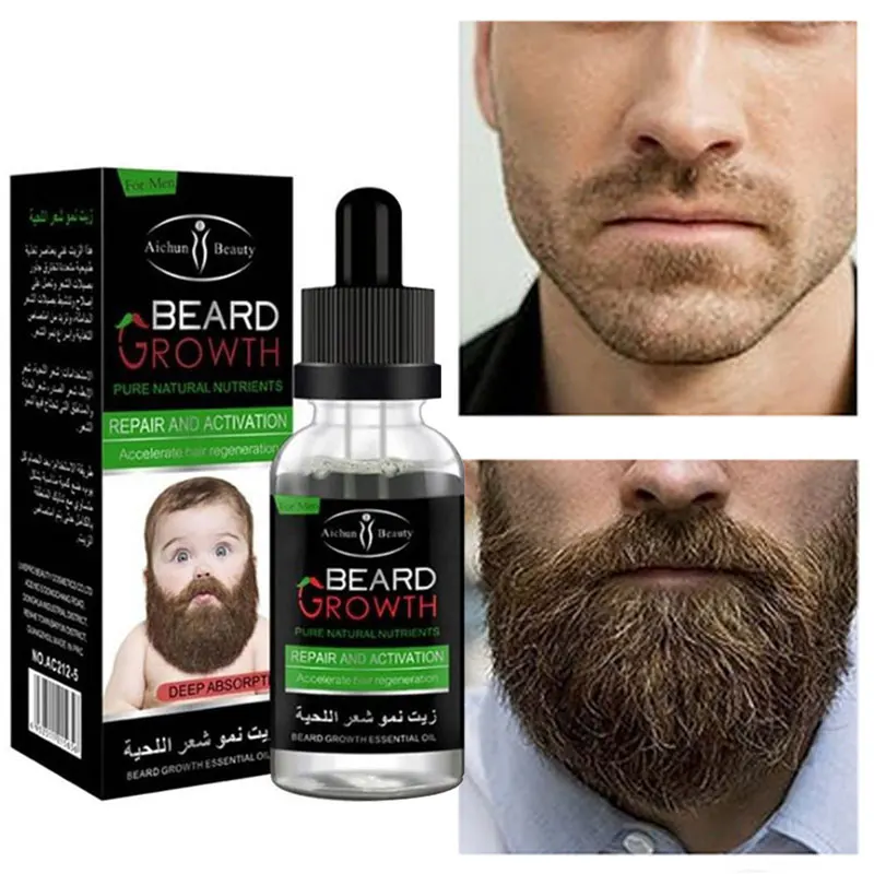 

30ml Men Fast Beard Growth Oil Natural Beard Growth Enhancer Thicker Oil Nourishing Leave-In Conditioner Beard Care Product