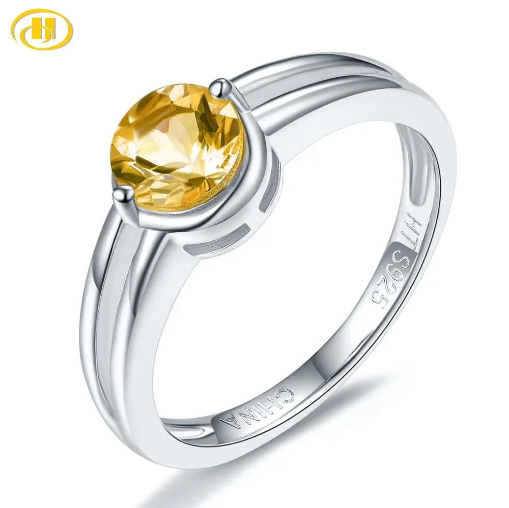 Citrine Hutang Африканский Aemthyst женское кольцо из чистого 925 пробы серебра с натуральным фиолетовым драгоценным камнем простое изящное элегантное ювелирное изделие новое поступление - Цвет камня: Citrine