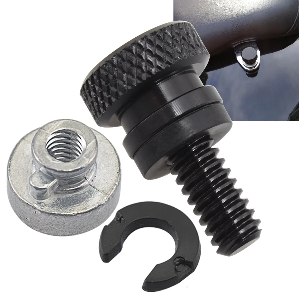 

Moto Seat Mount Bolt Screw 1/4" 20 Thread Seat Bolt saddle Screw Nut Mount Knob Cover for Harley Sportster Touring Street Glide