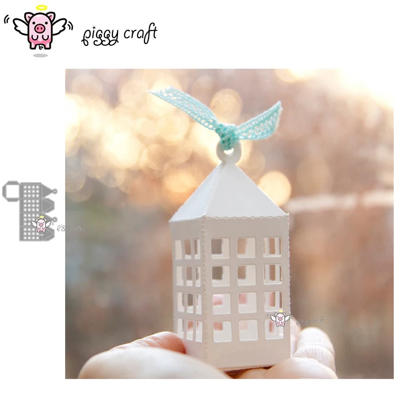 Piggy Craft metal cutting dies cut die mold 3D hanging house box Scrapbook paper craft knife mould blade punch stencils | Дом и сад
