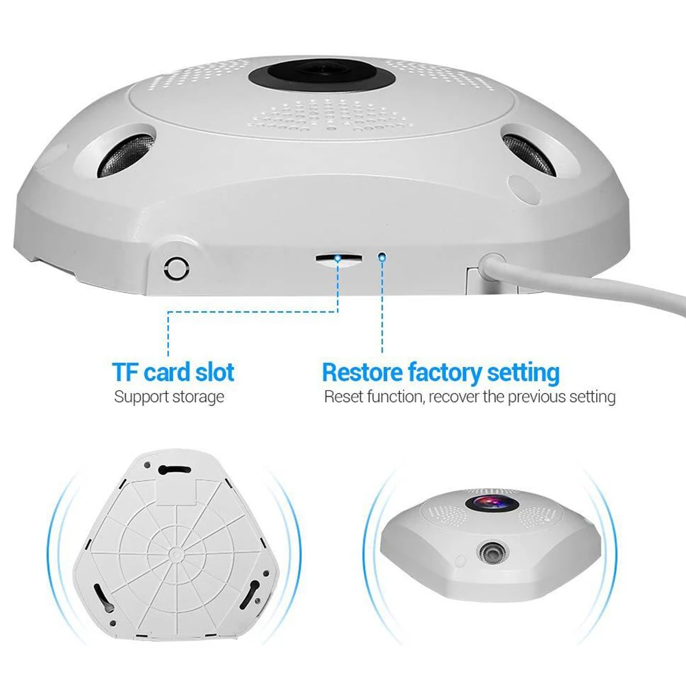 3.0MP HD WIFI IP 1536P камера 360 рыбий глаз панорамная WiFi наблюдения инфракрасная Домашняя