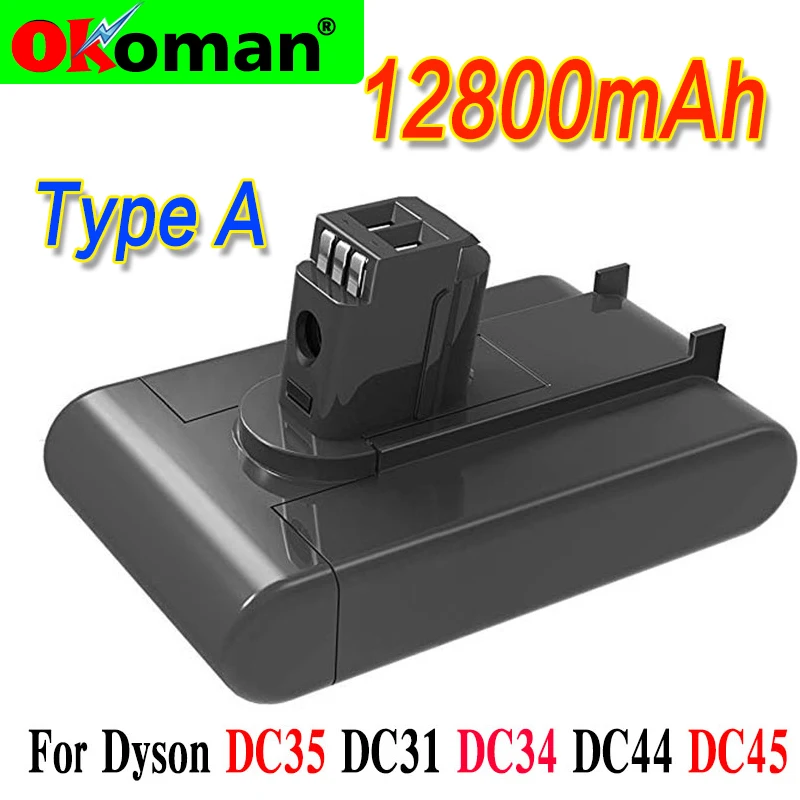 (Type A) 22.2V 12800mAh Li ion Vacuum Battery for Dyson DC35, DC45 DC31