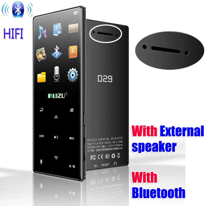Новинка оригинальный MP3-плеер RUIZU D29 Sport 8 ГБ с экраном 1 дюйма Поддержка FM запись