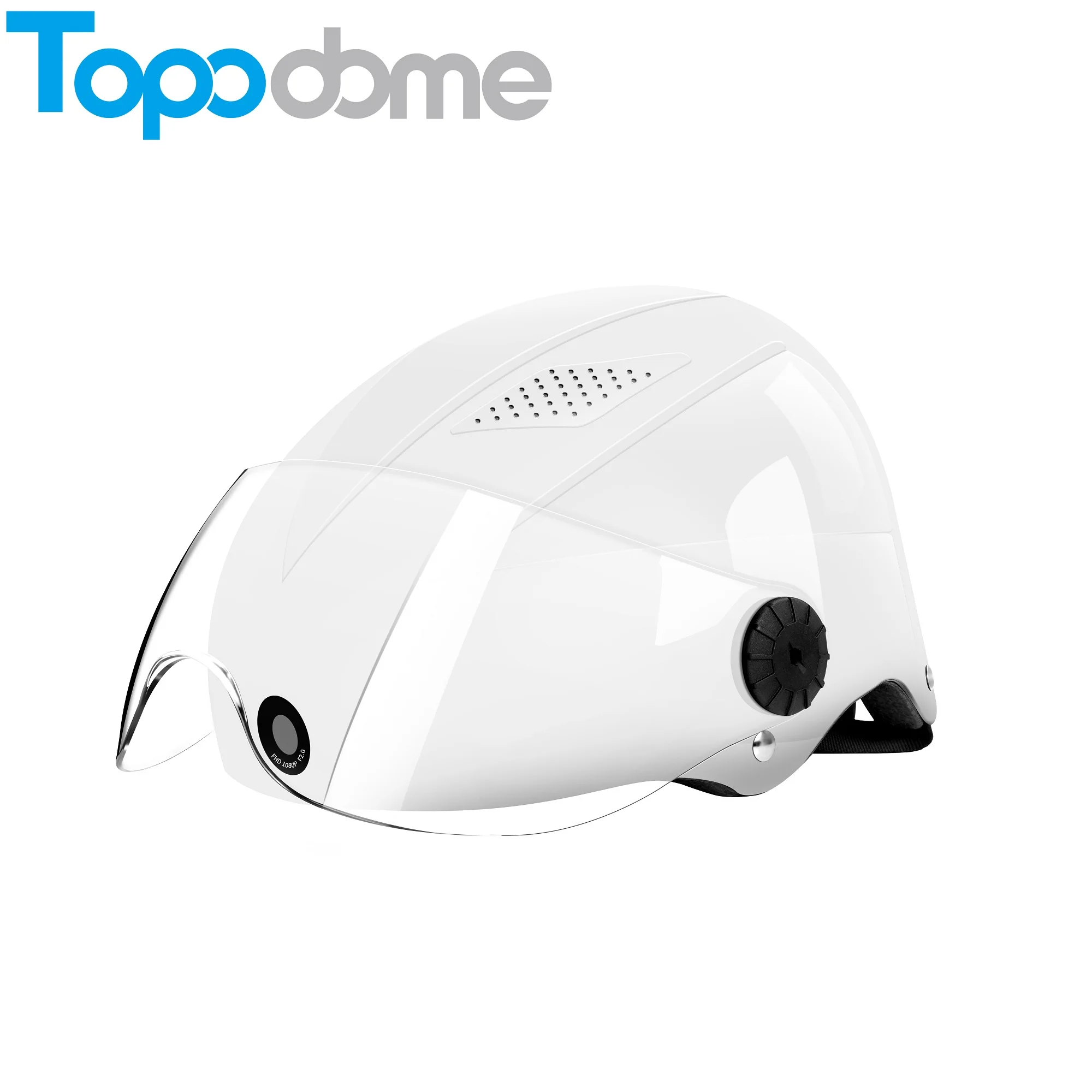 Topodome 1080P WiFi Hotspot Bluetooth Speaker Intercom Recorder Built-in 3000mAH Battery Motorcycle Helmet Front Rear IP Camera