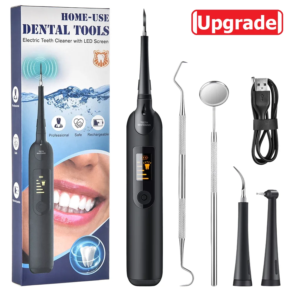 Electric Sonic Dental Scaler Tooth Calculus Remover LED Display Tooth Cleaner Rechargable Tartar Tool Whiteing Teeth Portable