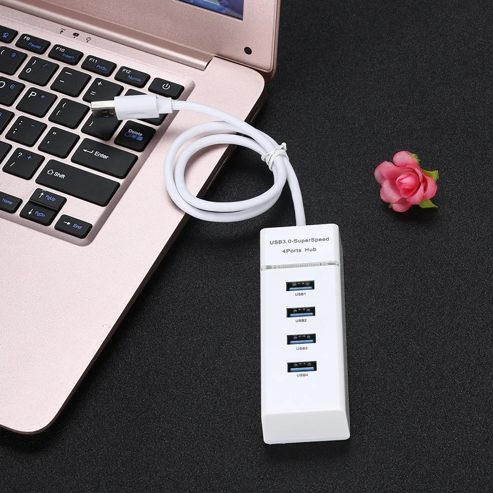 Белый OMESHIN usb-хаб USB 3,0 концентратор 4 порта USB разветвитель со светодиодный индикатор usb-хаб для Macbook Pro ПК компьютер планшет концентратор Мульти USB Hab - Цвет: Белый