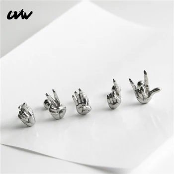 

2pc Tiny Surgical Steel Cute Figure Cartilage Earrings Studs Lobe Tragus Helix Piercing Jewelrys for Women Men UVW295