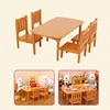 Forest Family Bedroom Furniture Set Rabbit Animal Miniature Dollhouse Beds 1:12 Furniture For Dolls Pretend Play Toys Girls Gift 2
